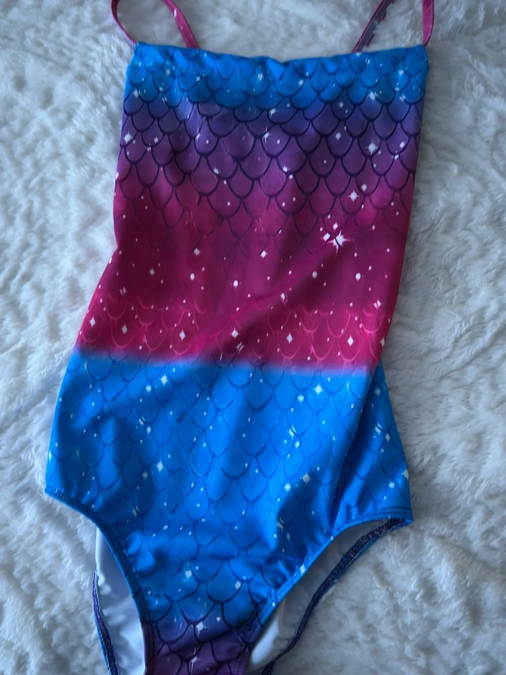 Girls' Ombre Blue & Pink Mermaid One-Piece Swimsuit
